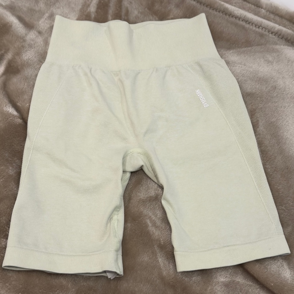 Gymshark Green Athletic Shorts with Ribbed Waistband